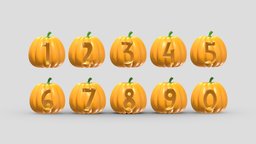 Halloween Pumpkin Numbers drink, lantern, food, fruit, and, collection, scary, decor, realistic, alphabet, number, smiling, fall, trick, mathematical, symbols, haunting, threat, 3d, decoration, halloween, pumpkin, spooky, light