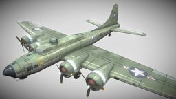 B-17 Hand-Painted world, ww2, airplane, soldier, bomber, ready, american, pacific, aircraft, lifeboat, game, vehicle, low, poly, mobile, military, plane, stylized, war, sea, noai