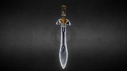 Medieval Sword_4 warrior, medieval, weapon, game, lowpoly, sword, war, gameready