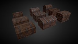 Medieval/Fantasy style Loot crates crate, chest, medieval, loot, fantasy, container