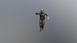 Low poly Zombie model low-poly, blender, model, animation, zombie