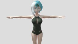 【Anime Character】Female001 (Swimsuit/Unity 3D) japan, animegirl, animemodel, anime3d, japanese-style, anime-character, vroid, unity, anime, japanese