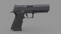 P320-XTEN Low Poly PBR Realistic police, soldier, army, handgun, generic, semi, mod, equipment, firearm, vr, ar, p, automatic, realistic, pistol, 320, p320, weapon, asset, game, 3d, pbr, low, poly, military, xten