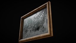 Old Broken Mirror vintage, reflection, shattered, spooky