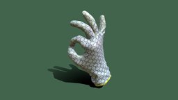 Glove garden, pose, textile, 3d-scan, arm, retopology, reconstruction, protection, barrier, virus, fingers, hospital, ok, tool, rubber, fabric, health, finger, game-ready, glove, protective, gardening, pandemic, protect, sanitary, metashape, agisoft, low-poly, photogrammetry, asset, blender, texture, clothing, hand, covid-19, agisoftclotheschallenge