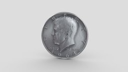 Half Dollar Coin half, center, silver, f, dollar, 50, john, 90, kennedy