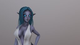 Lia Darkelf elf, substancepainter, girl, blender, female, stylized, fantasy, dark, rigged, model3d