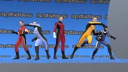 The Superhero Construction Kit  Classic Males1-5 batman, superhero, avengers, superman, unity, game, lowpoly, low, poly, male