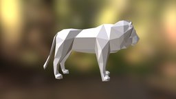 Lion low poly model for 3D printing printing, printer, lion, 3dprint, low-poly, lowpoly, animation, 3dmodel