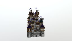 Blue castle mineways, minecraft