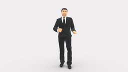 Brunette in black suit 0479 style, people, fashion, beauty, clothes, miniatures, realistic, success, character, 3dprint, model, man, human, male