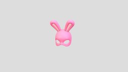 Prop210 Rabbit Mask face, rabbit, bunny, kid, toy, prop, fashion, hero, party, easter, festival, pink, masquerade, accessory, ear, print, mask, carnival, disguise, lady