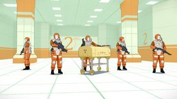 Relocation Team soldier, psx, ps1, cel-shading, celshading, cel-shaded, character, low-poly