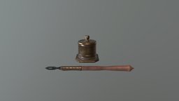 Pen and Ink victorian, pen, stationary, calligraphy, substancepainter, substance