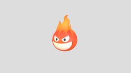 Character242 Flame Monster face, red, toy, bad, devil, mascot, flame, print, fire, head, smile, burn, bonfire, character, cartoon, monster, evil, noai, teth