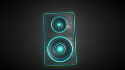 Speaker music, speaker, set, library, event, party, dj, glow, mp3, substancepainter, substance, game, low, poly, outsite