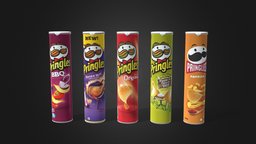 Pringles Cans | 5 Different Flavours | GAMEREADY food, hd, prop, pringles, chips, lays, can, item, different, american, candy, props, downloadable, unrealengine, freemodel, unity, asset, game, free, download, gameready, hdrp, foodies, crips, doritto