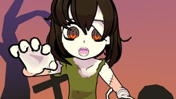 [OC] Zombie girl costume, zombies, monstergirl, girl, blender, anime, halloween