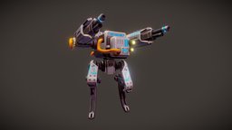 Mech_02 mech, high-poly, stylised, mecha, pbr-texturing, handpainted, low_poly, photoshop, blender, pbr, lowpoly, blender3d, gameart, hand-painted, sci-fi, gameasset, stylized, gamemodel, concept, robot, gameready