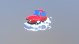 Funny Car toon, santa, cloud, blender3d, car, funny