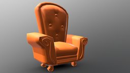Cartoon Armchair armchair, furniture, cartoon, lowpoly, home, livingroom