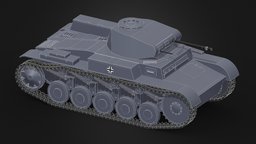 3D Printable Panzer II Ausf. F (1:16 Scale) WIP ww2, germany, wip, ww2_tanks, germanarmy, sketchup