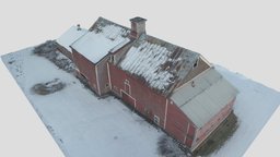 Red snowy barn (photogrammetry scan) scanning, snow, farmhouse, barn, farm, scans, dilapidated, photoscan, realitycapture, photogrammetry, scan, building