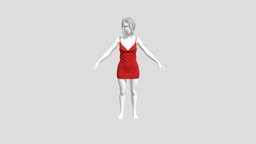Realistic Beautiful Female Model in Red Dresses red, high, resolution, textures, visual, detailed, 4k, realistic, woman, real, beautiful, quality, 8k, posing, animations, representation, dresses, character, female, animation, rigged, person
