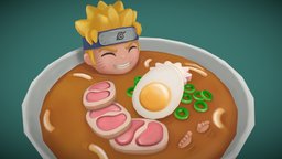 Narutos Ramen food, cute, chibi, kawaii, naruto, ramen, character, handpainted, 3d-coat, hand-painted, anime
