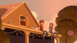 School days adventures tree, food, sky, chat, b3d, boy, clouds, dove, audio, friends, summer, story, hamburger, shortfilm, kite, storytelling, conversation, lowpolyhandpainted, teenagers, birbs, handpainted, girl, blender, lowpoly, blender3d, gameart, house, characters, animation, animated, anime, gameready