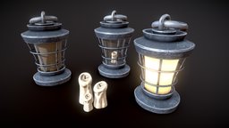 Stylized Oil Lamp unreal, naval, blender-3d, ue4, handpainted, unity, cartoon, game, pirate, sea, light, gameready