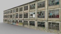 Building scan No. 7 plant, warehouse, urban, concrete, industry, graffiti, real, streetart, realitycapture, photogrammetry, scan, building, workshop, factory, gameready