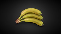 Bananas 3D Scan food, fruit, bananas, reality, banana, kitchen, fridge, yellow, nature, photogrammetry, asset, scan, 3dscan, gameasset, interior