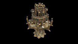 1924.859 Table Fountain france, paris, french, fountain, medieval, silver, metalwork, gilt, gothic-architecture, middle-ages, enamel, 14th-century, cleveland_museum_of_art, table_fountain