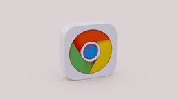 Google Chrome Logo google, brown, icon, chrome, 3d-icon, macosx, character, 3d, uiux