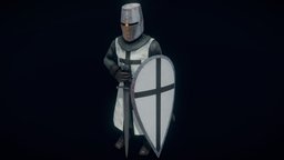 Teutonic Knight armor, german, medieval, unreal, rig, vr, ar, 4k, old, order, crusader, chainmail, crusade, vrchat, character, unity, game, blender, pbr, helmet, sword, fantasy, human, rigged, shield, knight, church, tuetonic
