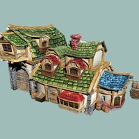 Tavern prop, medieval, tavern, handpainted, unity, low-poly, cartoon, asset, lowpoly, building