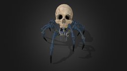 Animated Skull Spider spider, dnd, dungeonsanddragons, skull, creature, animation, monster, animated, fantasy, textured, rigged, horror