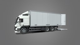 Box Truck automobile, truck, vehicles, transportation, cars, van, transport, commercial, trip, vehicle, car, city, box-truck, medium-sized