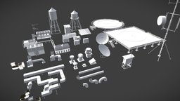 rooftop parts parts, rooftop, kitbash, arhitecture