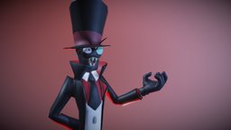 Black Hat Character Model Villainous hat, rigged-character, rigged-and-animation, rigged-character-animation, cartoon, man, dark, spooky, evil