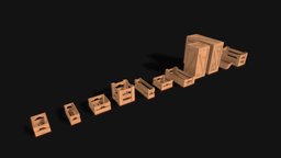 PBR Wooden Crate Pack crate, storage, wooden, packaging, warehouse, transport, boxes, unreal, pack, crates, shipping, cargo, part, package, wooden-crate, wood-box, logistic, unity, pbr, container, industrial, wooden-boxes, noai, crates-wooden, wooden-crates, wood-pallets