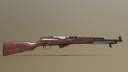Simonov SKS rifle, soviet, low-poly-model, sks, 2ktexture, carbine-rifle, game, lowpoly, gameart, gameasset, simonov