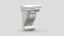 Scroll Corbel 31 stl, room, printing, set, element, luxury, console, architectural, detail, column, module, pack, ornament, molding, cornice, carving, classic, decorative, bracket, capital, decor, print, printable, baroque, classical, kitbash, pearlworks, architecture, 3d, house, decoration, interior, wall, pearlwork