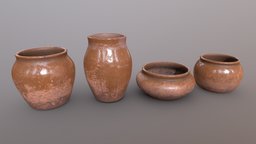 Clay Pots ancient, pot, vase, porcelain, pottery, jar, furniture, earthenware, clay, tableware, houseware, substancepainter, substance