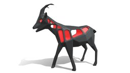 Voronoi Goat Pose sculpt, goat, cute, voronoi, toy, pose, polygonal, print, printable, 3dprint, lowpoly, low, poly, animal, polygon
