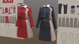 Lycoris Uniform Digital Tailoring FanArt uniform, marvelous_designer, animegirl, garment, marvelousdesigner, anime, lycoris_recoil, lycorisrecoil