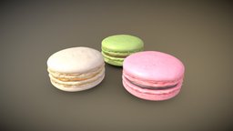 Macarons Low Poly food, cake, french, coffee, lp, machine, bakery, macaroon, macaron, low_poly, low-poly, pbr, low