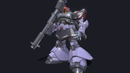 MS-09R-2 RickDomⅡ mecha, dom, mobile-suit, japanese-culture, substancepainter, maya, 3d, military, sci-fi, gundam, anime, robot