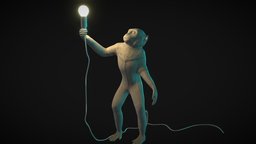 SELETTI The Monkey Lamp monkey, lamp, standing, seletti